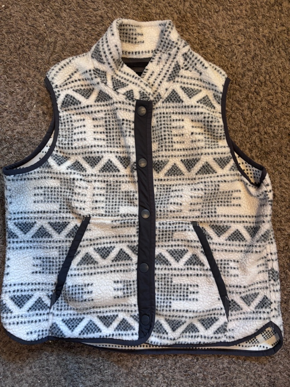 Carhartt Ivory and Charcoal Geo Sherpa Vest